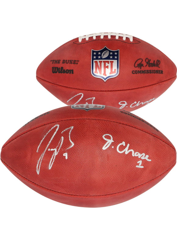Joe Burrow & Ja'Marr Chase Cincinnati Bengals Autographed Wilson Duke Full Color Pro Football - Fanatics Authentic Certified
