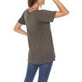 thumbnail image 3 of White Mark Women's Crisscross Neck Short Sleeve Top, 3 of 5