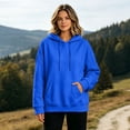 thumbnail image 2 of Nestiefly Womens Hoodie Sweatshirt Oversized Lightweight Loose Long Sleeve Pullover Hooded Sweatshirt With Pockets Royal Blue L, 2 of 6