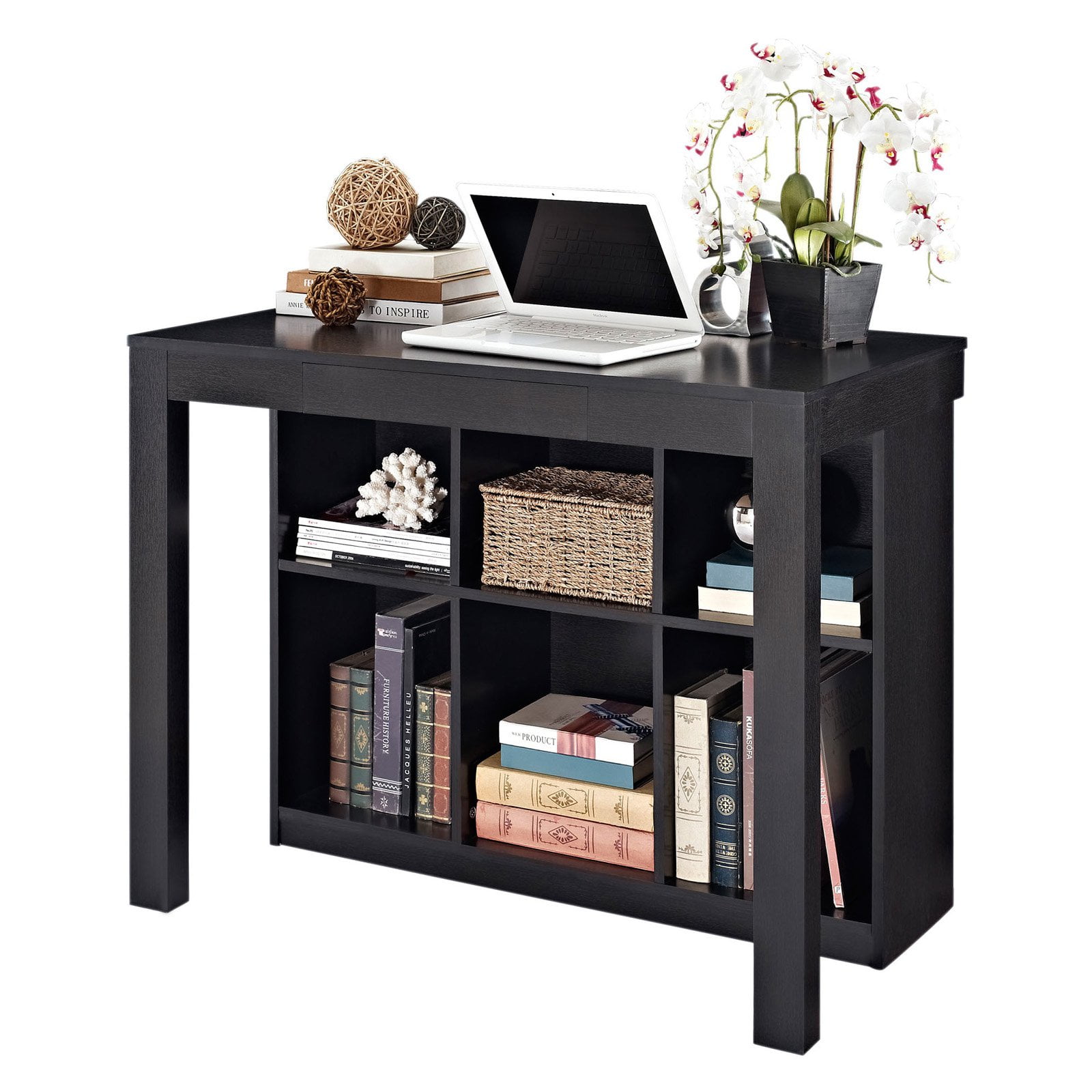 Ameriwood Home Parsons Desk With Cubbies Black Com