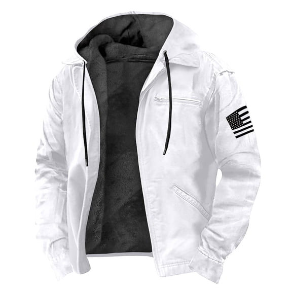 Mens Warm Winter Jacket Large Sizes Jacket With Hood Zip Thermal Windproof Thick Hooded Jacket Clothes