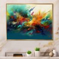 thumbnail image 1 of Designart Abstract Marble framed wall art decor, Marble framed wall decor, Transcendent Liquid Ink Orange and Blue I , Orange Modern Gold framed wall art, 20x12 inches Gold Frame, 1 of 5