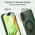 thumbnail image 6 of CASEFIV for iPhone 17 Case,with Magnetic Invisible Stand [Military Drop Protection] [Compatible with Mag-Safe] Shockproof Slim Translucent Case with 2 Screen Protector+2 Lens Protector,Green, 6 of 8