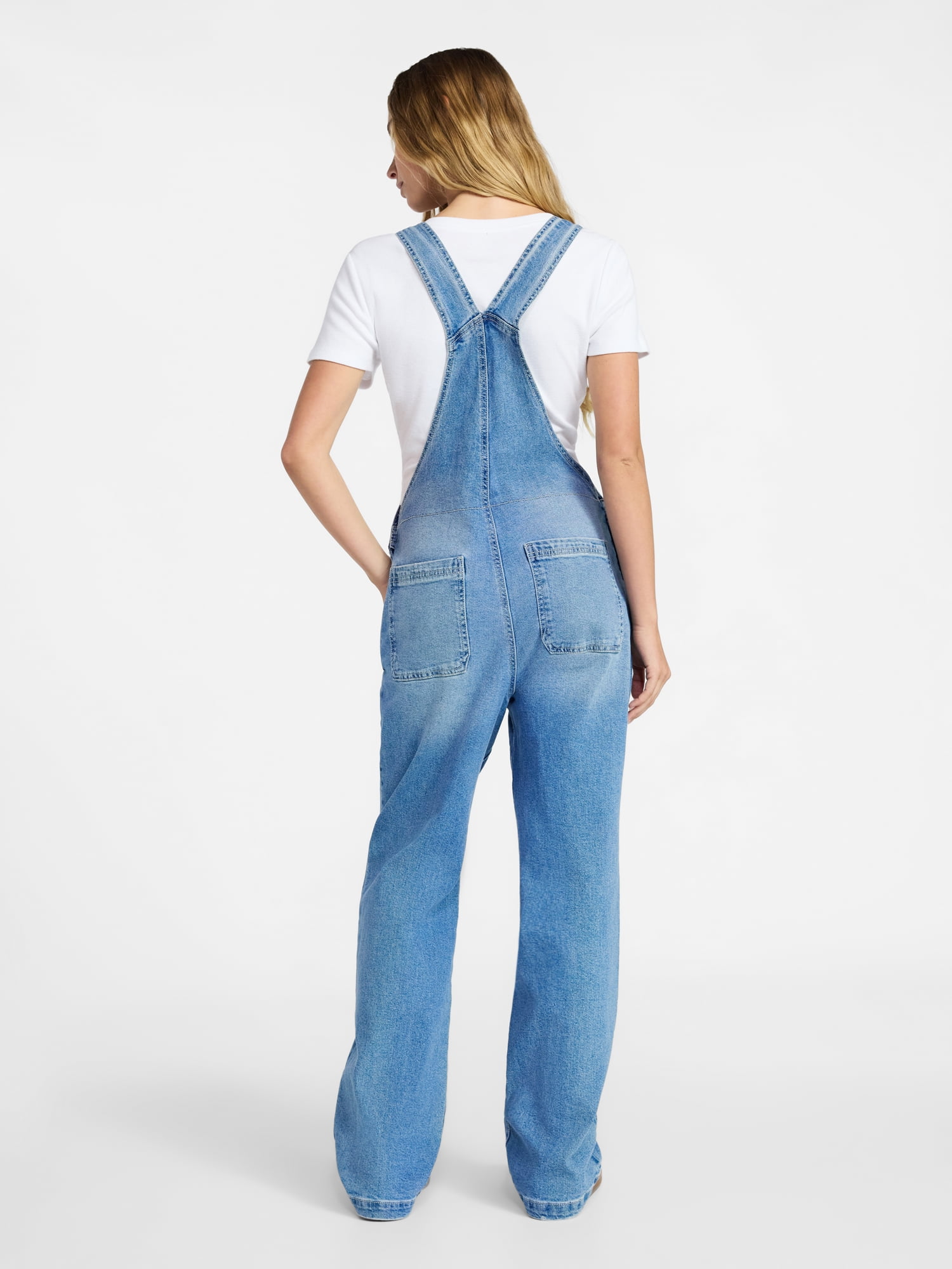No Boundaries Baggy Denim Overalls, Women's Sizes XXS-XXL