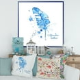thumbnail image 2 of Designart 'Ethnic Blue Feather On White' Bohemian & Eclectic Framed Canvas Wall Art Print, 2 of 4