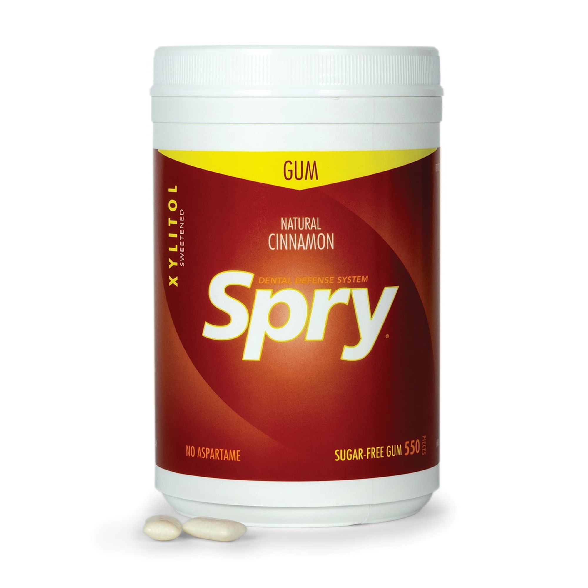 Spry Fresh Natural Xylitol Chewing Gum, Aspartame-Free, Sugar-Free Cinnamon, 550 Pieces, pack of 4