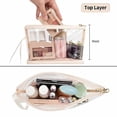 thumbnail image 3 of Clear Makeup Bag, Cream Small Cosmetic Bag Travel Makeup Bag for Women TSA Approved Toiletry Bag Portable Makeup Pouch, 3 of 8