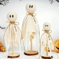 thumbnail image 2 of Sylvtty 3Pcs/Set Halloween Ghost Decorations Rustic Centerpiece with Fabric Ghost Figures Farmhouse Table Ornaments for Mantel Tiered Tray Party Supplies, 2 of 7