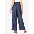 thumbnail image 2 of Roaman's Women's Plus Size Pull On Wide Leg Chambray Pant, 2 of 4