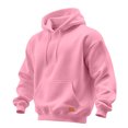 thumbnail image 2 of Men's Basic Baggy Hoodie, Long Sleeve Drawstring Hooded Sweatshirt, Fall Solid Color Casual Loose Fit Pullover with Pocket Pink XL, 2 of 6