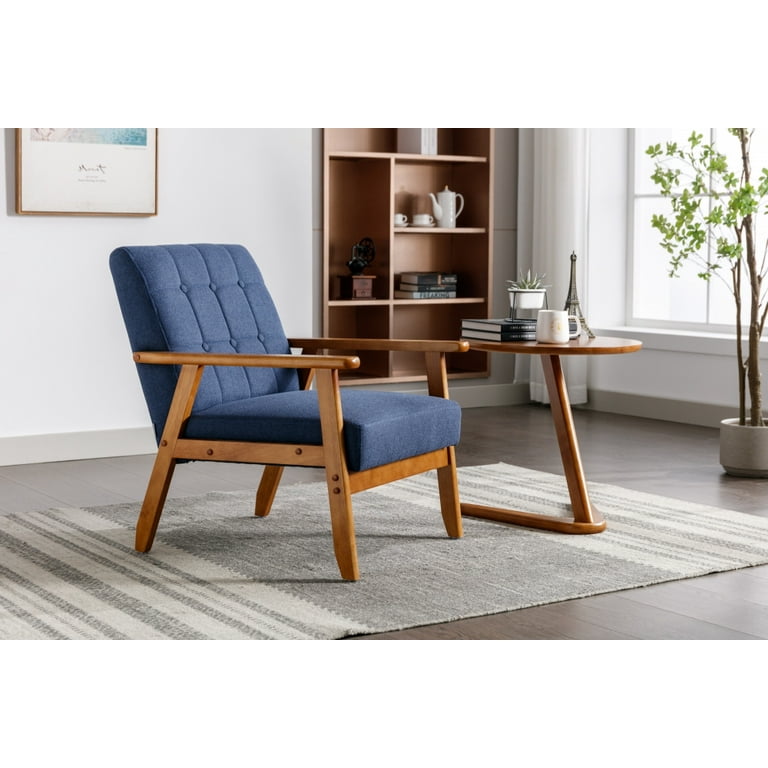 Mid Century Modern Accent Lounge Chair Linen Office Reception