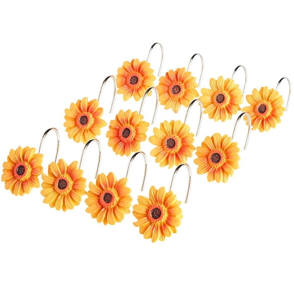 Jacobean Sunflower Bath Collection - Set of 12 Shower Hooks