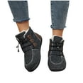 thumbnail image 4 of Elvqul Womens Boots,Footwear for Women,Flat Heel Short Winter Ankle Lace up Gray Fleece,Size 9, 4 of 8