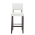 thumbnail image 3 of Pemberly Row 30" Faux Leather & Wood Bar Stool in White/Dark Espresso, 3 of 15
