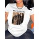 thumbnail image 1 of Women's Fashion Casual T-Shirt with Creative Abstract Print, Round Neck, Short Sleeve, Comfortable Summer Top, Polyester and Spandex Blend, Machine Washable, Girl, Simple, Holiday, 1 of 6