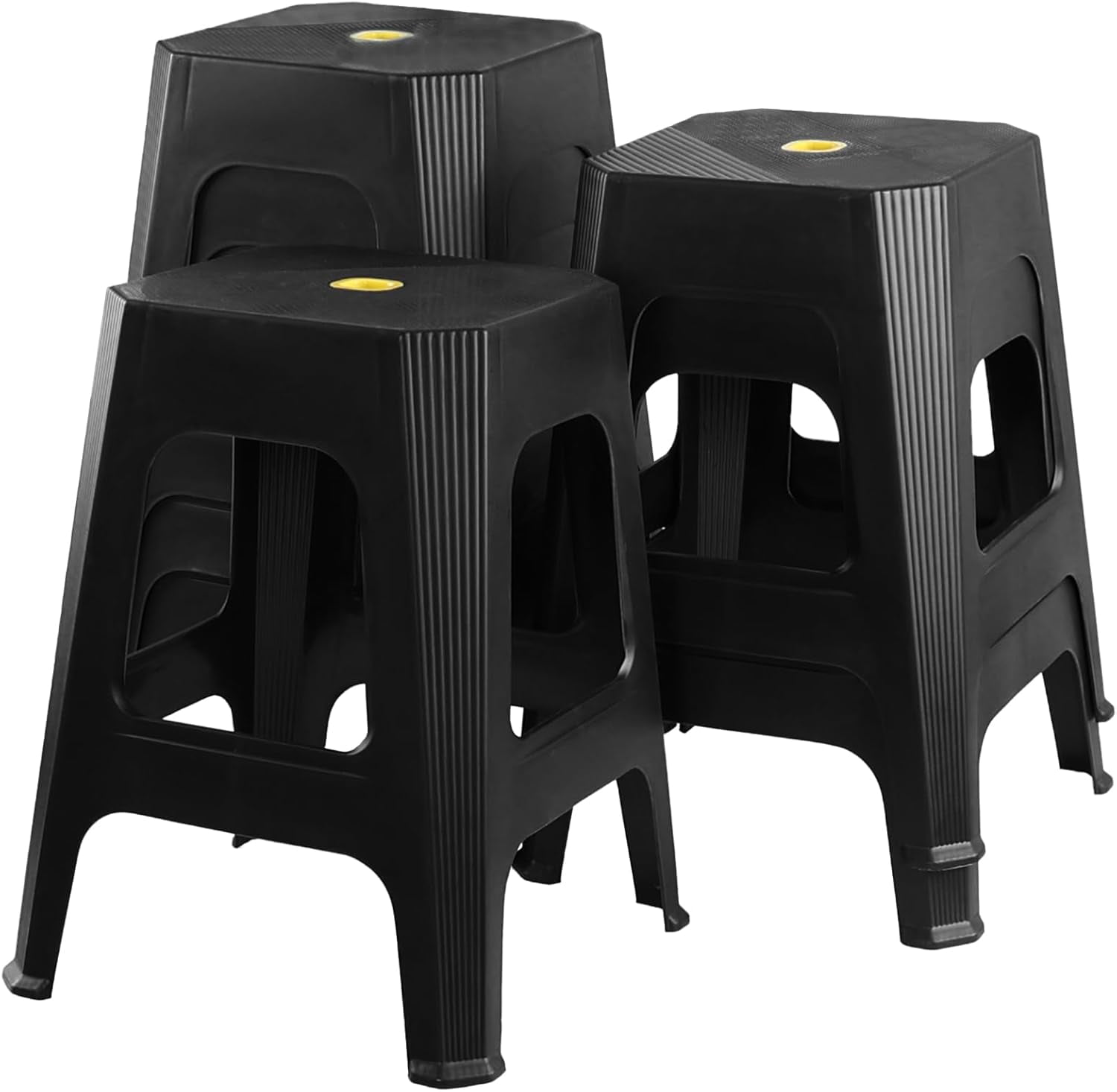 Cand 6-Pack 18.7 Inch High Plastic Stool Chair, Square Stackable