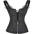 thumbnail image 1 of Womens PVC Renaissance Lace up Boned Bustier Garter Straps, 1 of 7