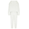 thumbnail image 3 of Brondbend Matching Sweat Set Pullover Hoodies for Women Long Sleeved Zipper Pullover Solid Suspenders Elastic Waist Jogger Outfits Fashion Loose Tracksuits Party Fall Winter Sets White, 3 of 6