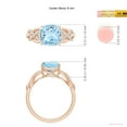 thumbnail image 4 of Angara Natural 1.95 Ct. Aquamarine with Diamond Side Stone Ring in 14K Rose Gold for Women (Ring Size: 3.5), 4 of 9