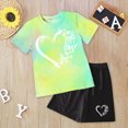 thumbnail image 2 of Paguaki Girls Summer Outfits 2 Sets Short Sleeve Shirts Shorts Set Clothes, 2 of 4