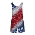 thumbnail image 5 of Nrmvnmi 4th of July Independence Day Overalls Bib Denim Shorts Jean Romper Casual Workout Summer Adjustable Strap Jumpsuit for Women, 5 of 5