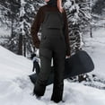 thumbnail image 5 of Aboser Womens Snowboard Snow Bibs with Zipper Pockets Insulated Waterproof Ski Pants Outdoor Athletic Skiing Climbing Overalls Winter Casual Windproof Snowpants Black XXXL, 5 of 9