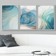 thumbnail image 3 of wall26 Framed Canvas Print Wall Art Set Pastel Gold Blue Teal Smoke Wave Swirls Abstract Shapes Illustrations Modern Art Decorative Boho Colorful for Living Room, Bedroom, Office - 24"x36"x, 3 of 5