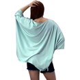 thumbnail image 2 of Peach Couture Womens Loose Silhouette Uneven Hem Over Sized Tunic Tops, 2 of 2