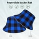 thumbnail image 2 of Balery Buffalo Plaid Blue Black Sombreros para el sol para hombre y mujer, sombrero de pescador con UPF 50+, 2 of 6