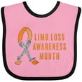 thumbnail image 3 of Inktastic Limb Loss Awareness Prosthetic Leg and Arm Orange Ribbon Boys or Girls Baby Bib, 3 of 4