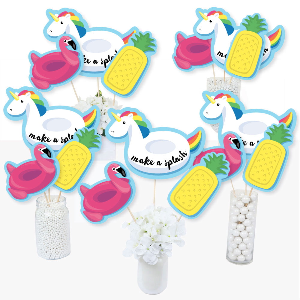 Make A Splash Pool Party Table Toppers Set of 15 Summer Swimming Party or Birthday Party Centerpiece Sticks