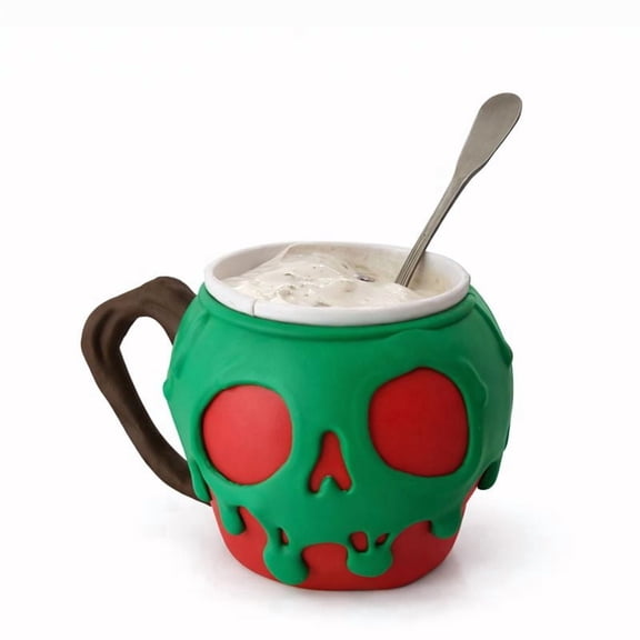Fusion Layer 3D Dripping Skull Ice Cream Pint Holder Mug Sleeve for Standard 16 oz Pints Reusable Freezer Friendly
