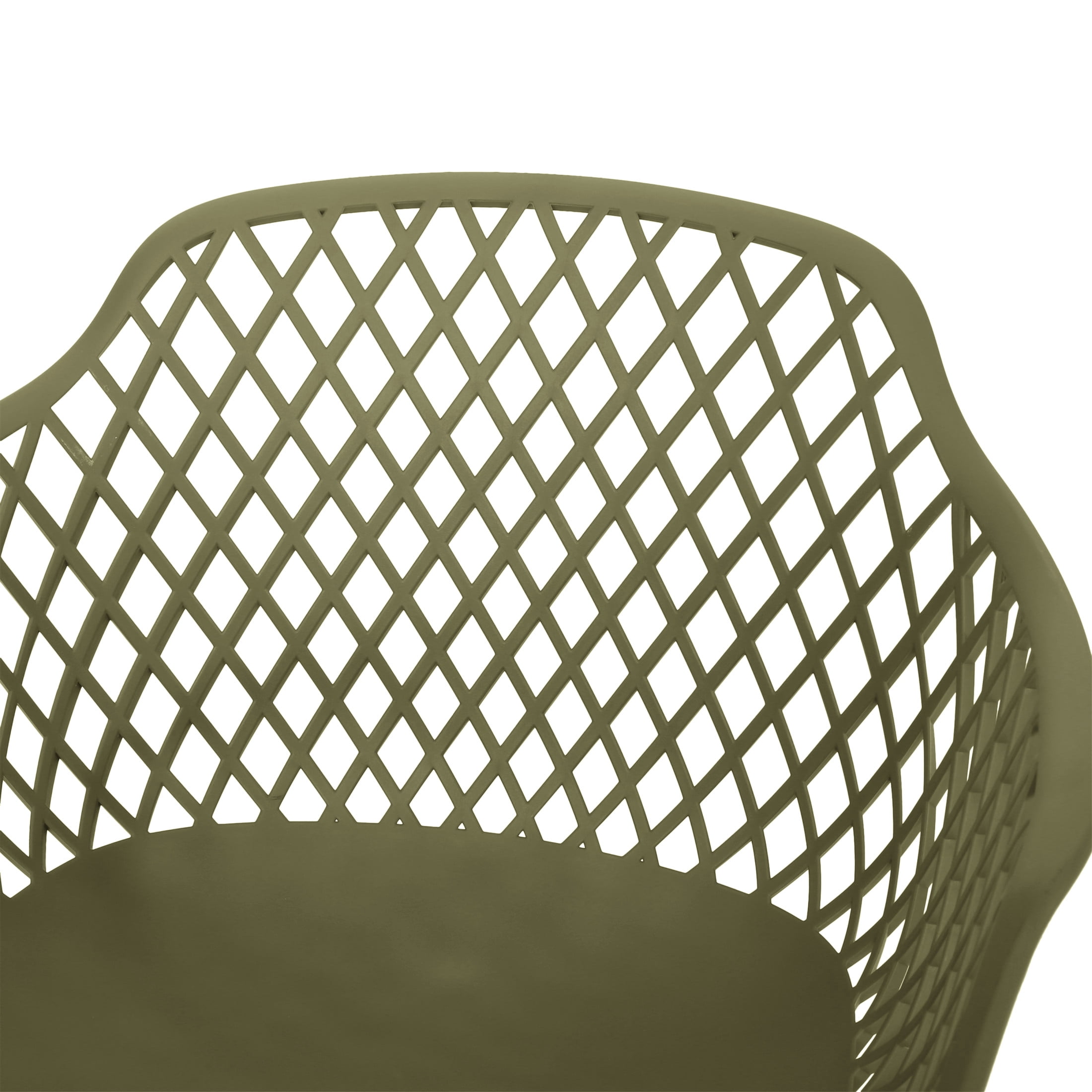 Christopher Knight Home Poppy Plastic Outdoor Dining Chairs Set of 2, Mesh Back Design, Olive Green