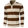 thumbnail image 7 of FchengtaiS Men's Striped Golf Shirts Long Sleeve 2-Button Turndown Collar T-Shirts Casual Business Spring Fall Outdoor Wear, 7 of 7