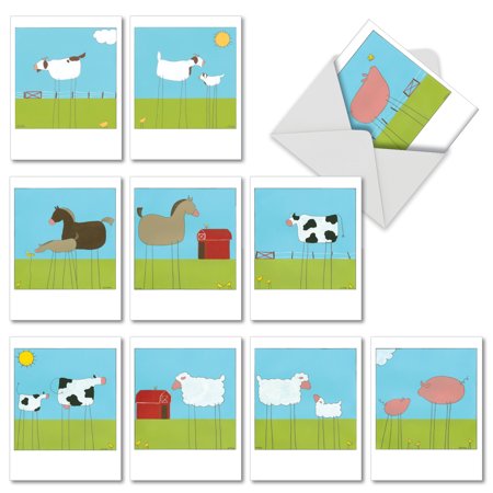 M6656TYG STICK LEGS' 10 Assorted Thank You Note Cards with Envelopes by The Best Card (Best Steak Shipping Company)