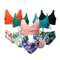 thumbnail image 2 of FJUCHAI Kids Split Swimwear Two-Piece Set Teen Tight Bikini Swimsuit Outfit 2-12Y Girls V-Neck Swimwear Set, 2 of 8