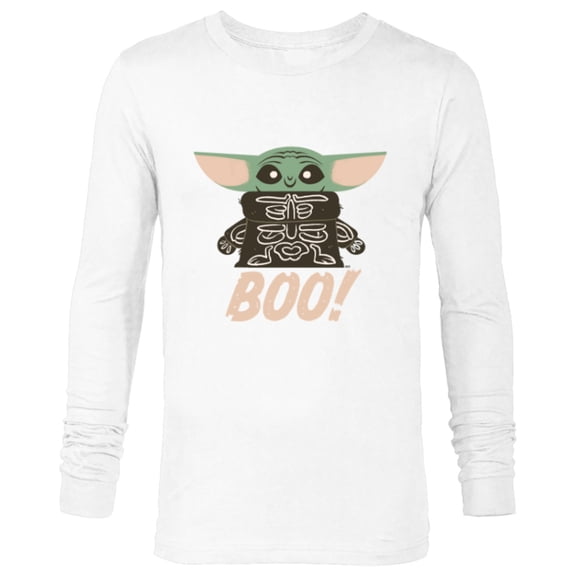 Star Wars Grogu The Mandalorian Halloween Skeleton Boo - Long Sleeve T-Shirt for Men - Customized-White