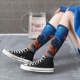 thumbnail image 5 of Naloa Cosmic Dog Starry Night Knee Socks, High Socks Long Stretchy Sock Women Knee High Stocking, Long Socks for Women, 5 of 6