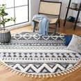 thumbnail image 2 of SAFAVIEH Moroccan Tassel Ekaterina Southwestern Shag Area Rug, Grey/Black, 6'7" x 6'7" Round, 2 of 8