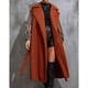 thumbnail image 4 of Abrigo de Mujer de lana Larga ANGGREK con mangas de farol y corbata en la Cintura, 4 of 7