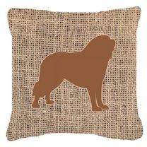 Dog Breed Burlap Fabric Decorative Pillow