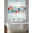 thumbnail image 5 of Summer Marine Sheer Curtains 72 Inch Long 2 Panels, Life Beach Starfish Shell Coral Teal Stripes Light Filtering Rod Pocket Curtains, Sheer Voile Drapes for Living Room Bedroom, 52"x72", 5 of 8