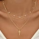 thumbnail image 2 of LATS Multilayer Pearl Cross Love Heart Pendant Necklaces for Women Gold Color Fashion Collarbone Neck Chain 2024 Trend Jewelry, 2 of 5