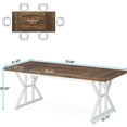 thumbnail image 5 of Tribesigns Farmhouse Dining Table for 6 People, 70.8" Rectangular Wood Dining Table for Dining Room, Kitchen, Brown & White, 5 of 8