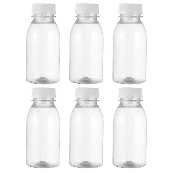 6pcs Milk Bottles Small Juice Bottles Leakproof Milk Bottles Portable Beverage Bottles