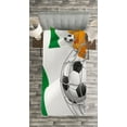 thumbnail image 3 of Ambesonne Irish Quilted Bedspread Set 2 Pcs, Soccer Ball in Net Goal, Twin Size, Multicolor, 3 of 3