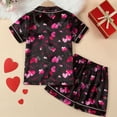 thumbnail image 4 of Rvasteizo Toddler Loungewear Print Short Sleeve Round Neck Top Shorts Home Sleepwear Set for Kids, 4 of 4