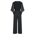 thumbnail image 5 of Casual Pants For Women, Women's Jumpsuit Elegant Wedding Pant Suit Summer Long Jumpsuit Casual Pant Suit 3/4 Sleeve Solid Color Jumpsuit High Waist Jumpsuit Jumpsuit Holiday Party Jumpsuit, 5 of 6