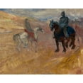 thumbnail image 2 of Toulouse-Lautrec, Henri de 18x15 Gold Ornate Wood Framed with Double Matting Museum Art Print Titled - Two Knights in Armor, 2 of 4