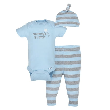 Gerber Newborn Baby Boy Organic Take-Me-Home Outfit Set, (Best Baby Products For Newborns)